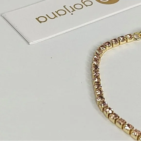 Gorjana Bracelet Lexi 18K Gold Plated Crystal Blush Pink NEW - Picture 8 of 10